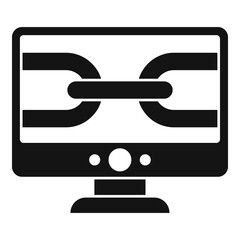 Computer backlink strategy icon. Simple illustration of computer backlink strategy vector icon for web design isolated on white background