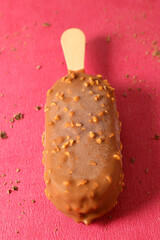 ice cream with chocolate and hazelnut