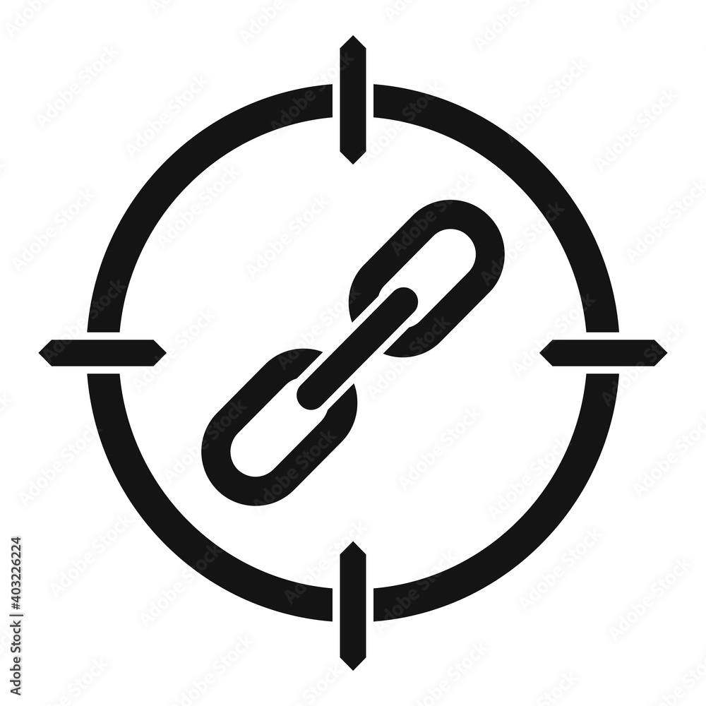 Poster aim backlink strategy icon. simple illustration of aim backlink strategy vector icon for web design 