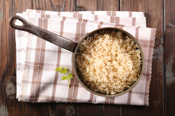 pan and rice- top view