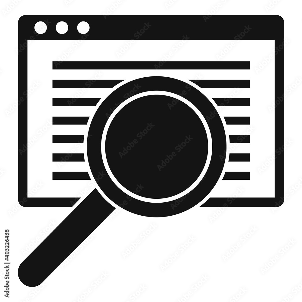 Poster magnifier links web page icon. simple illustration of magnifier links web page vector icon for web d