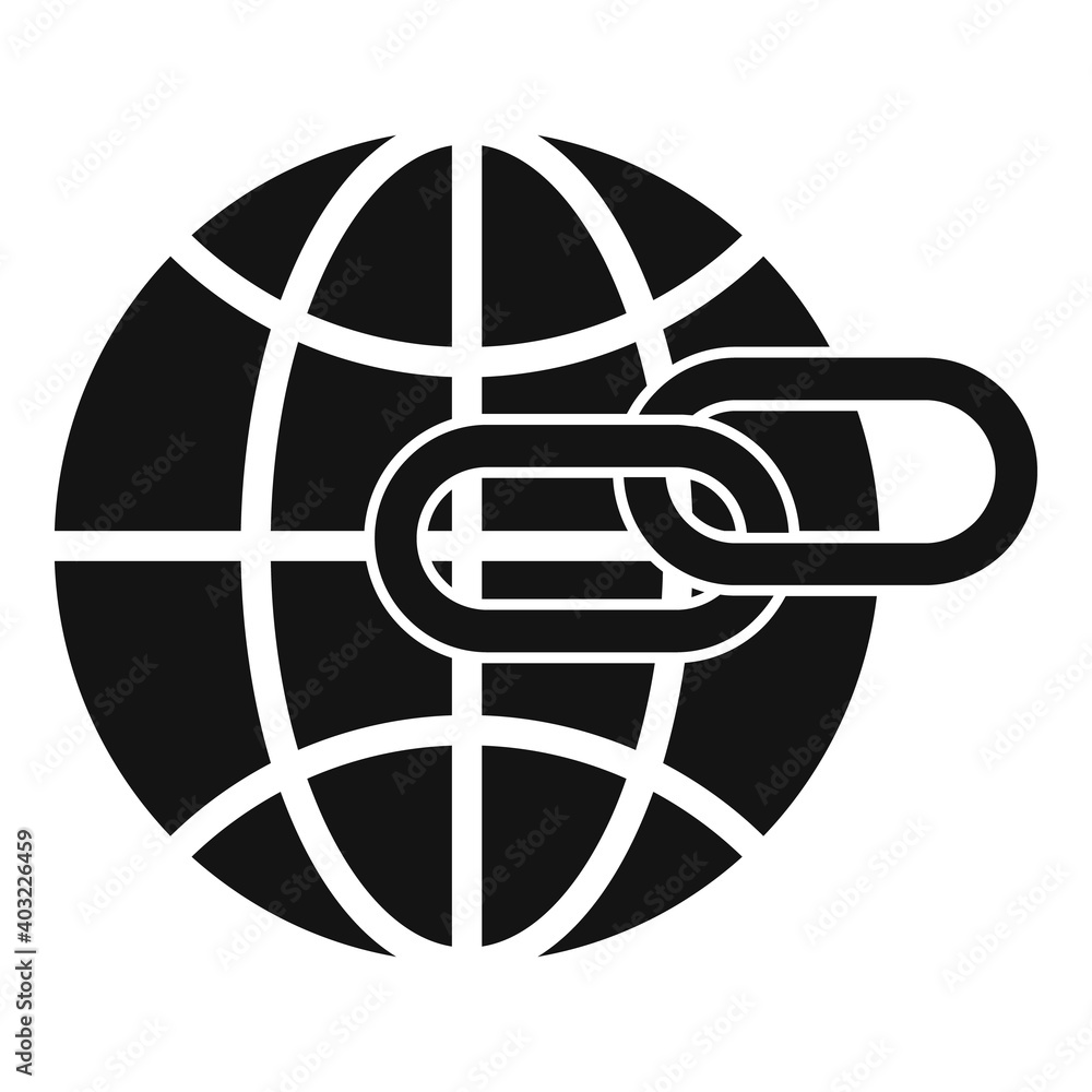 Poster global links strategy icon. simple illustration of global links strategy vector icon for web design 