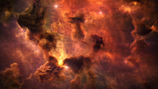 Cosmos Background with Colorful Nebula Clouds and Stars. Galaxy Astronomy image Showing an Interstellar Celestial View of Outer Space beyond the Milky Way.