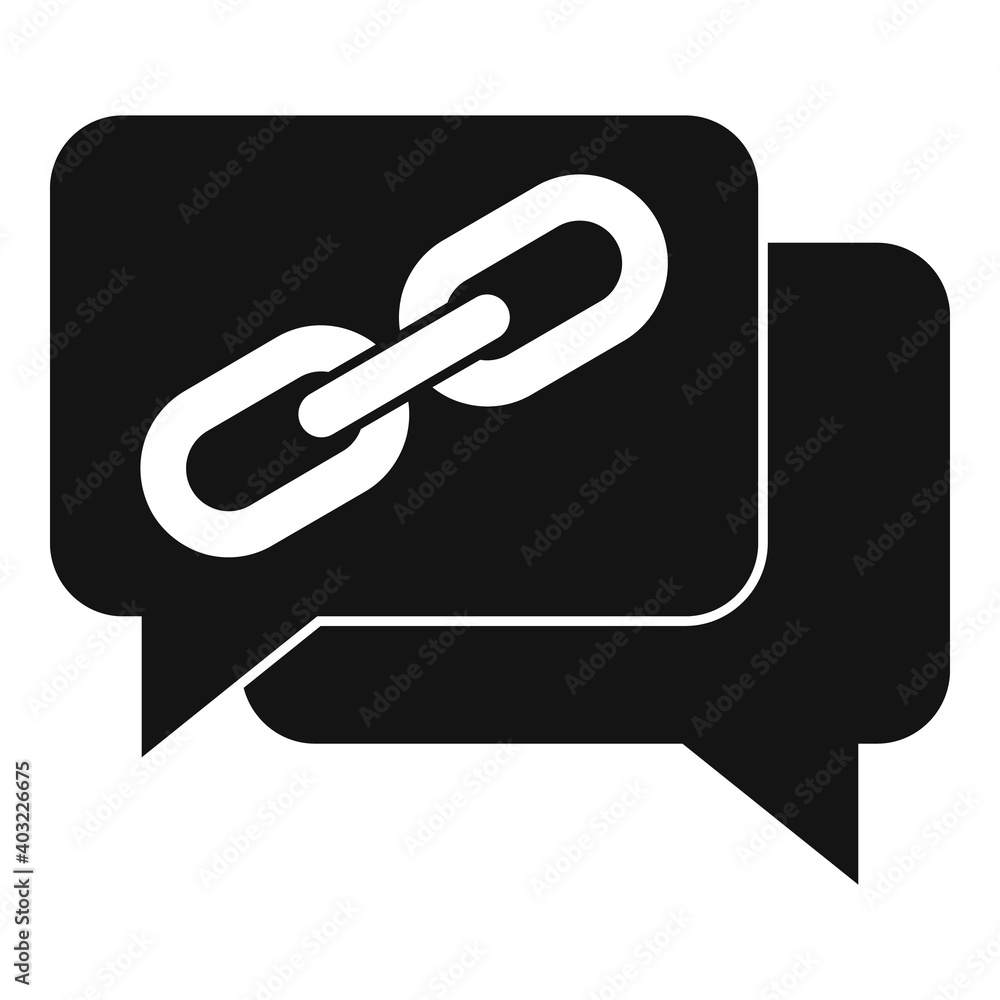 Poster links strategy web chat icon. simple illustration of links strategy web chat vector icon for web des