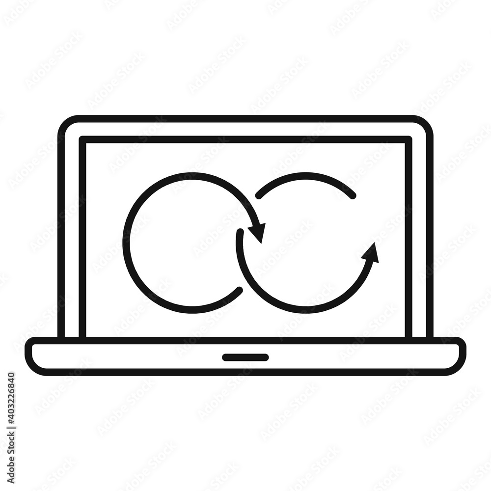 Poster restore laptop links icon. outline restore laptop links vector icon for web design isolated on white
