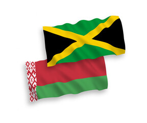 Flags of Jamaica and Belarus on a white background