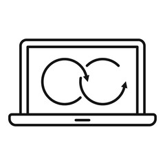 Restore laptop links icon. Outline restore laptop links vector icon for web design isolated on white background