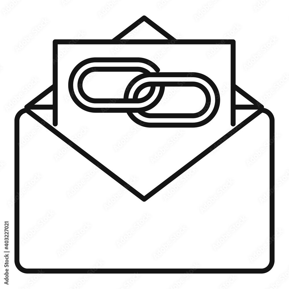 Poster Mail links icon. Outline mail links vector icon for web design isolated on white background