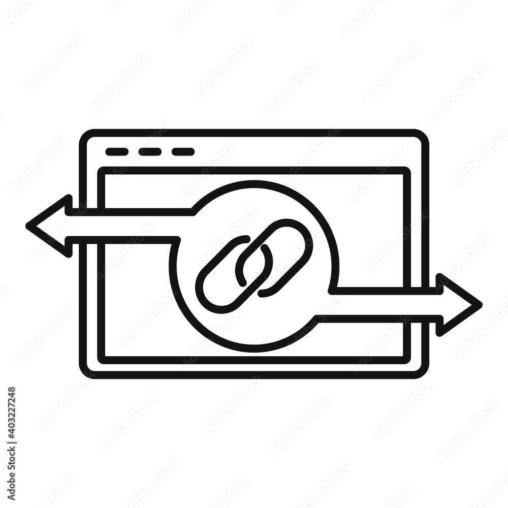 Poster web backlink strategy icon. outline web backlink strategy vector icon for web design isolated on whi