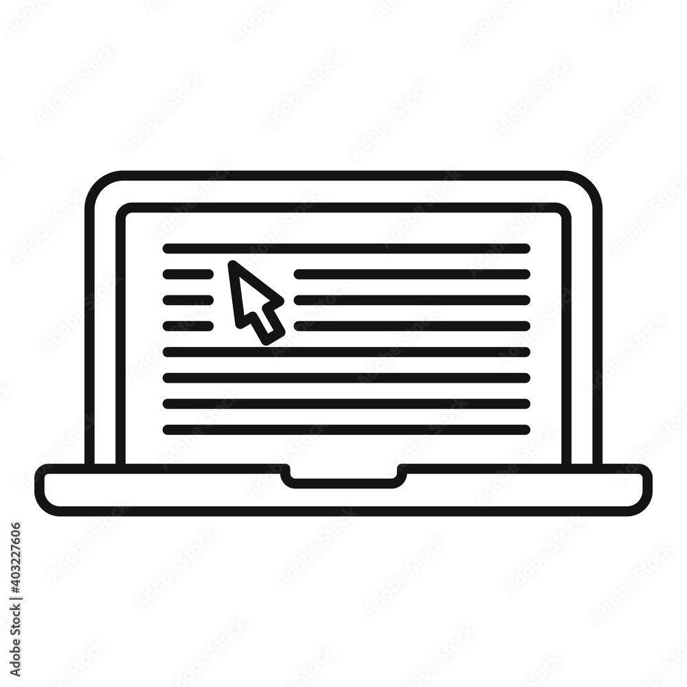 Poster laptop links strategy icon. outline laptop links strategy vector icon for web design isolated on whi