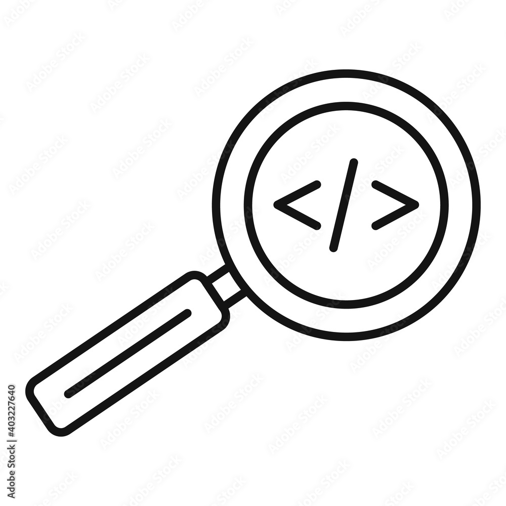 Poster magnifier links icon. outline magnifier links vector icon for web design isolated on white backgroun