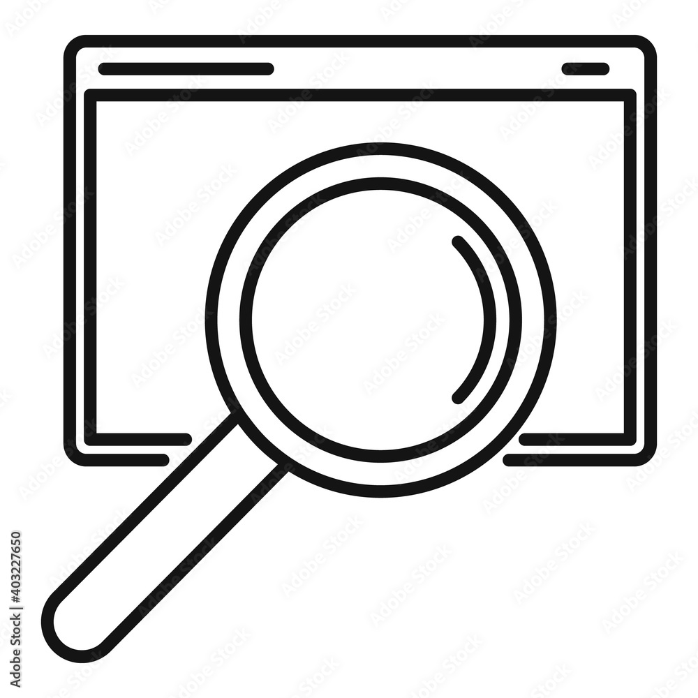 Poster magnifier links web page icon. outline magnifier links web page vector icon for web design isolated 