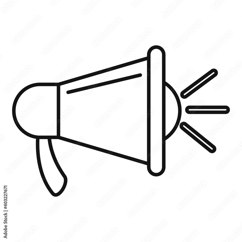 Poster megaphone links strategy icon. outline megaphone links strategy vector icon for web design isolated 