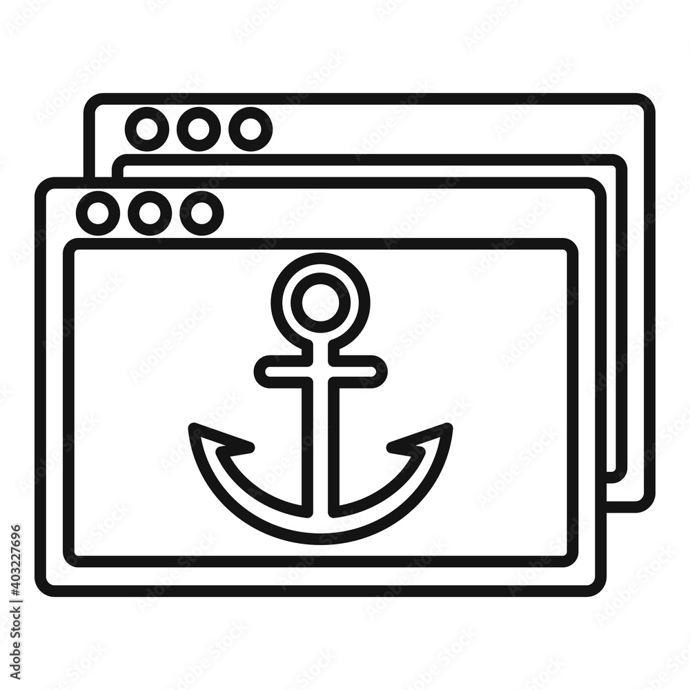 Poster anchor links strategy icon. outline anchor links strategy vector icon for web design isolated on whi