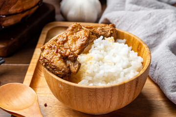 Delicious braised spareribs and rice