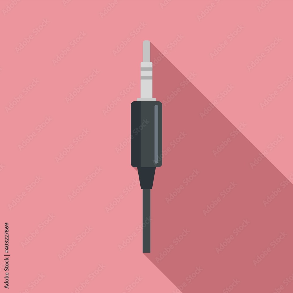 Sticker Audio plug icon. Flat illustration of audio plug vector icon for web design