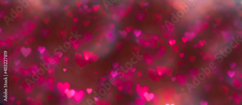 Abstract red pink background with hearts - concept Mother's Day, Valentine's Day, Birthday, Love