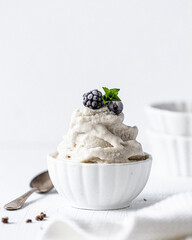 Hemp smoothie with blackberry topping