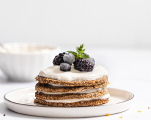 Oat cookies with blueberry topping