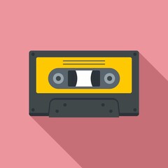 Music cassette icon. Flat illustration of music cassette vector icon for web design