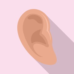 Music ear icon. Flat illustration of music ear vector icon for web design
