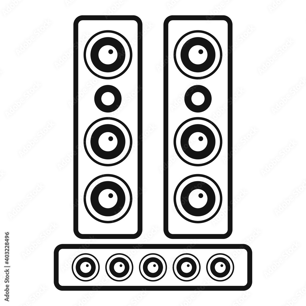 Poster speakers system icon. simple illustration of speakers system vector icon for web design isolated on 