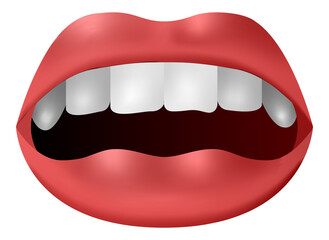 Vector lips in graphic style