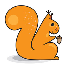 Sweet squirrel drawn in a simple style