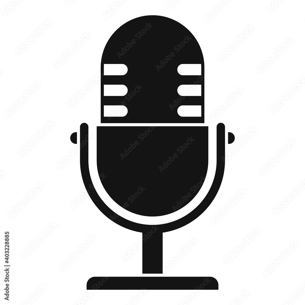 Poster studio microphone icon. simple illustration of studio microphone vector icon for web design isolated