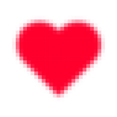 Plakat Pixelated red heart shape icon.