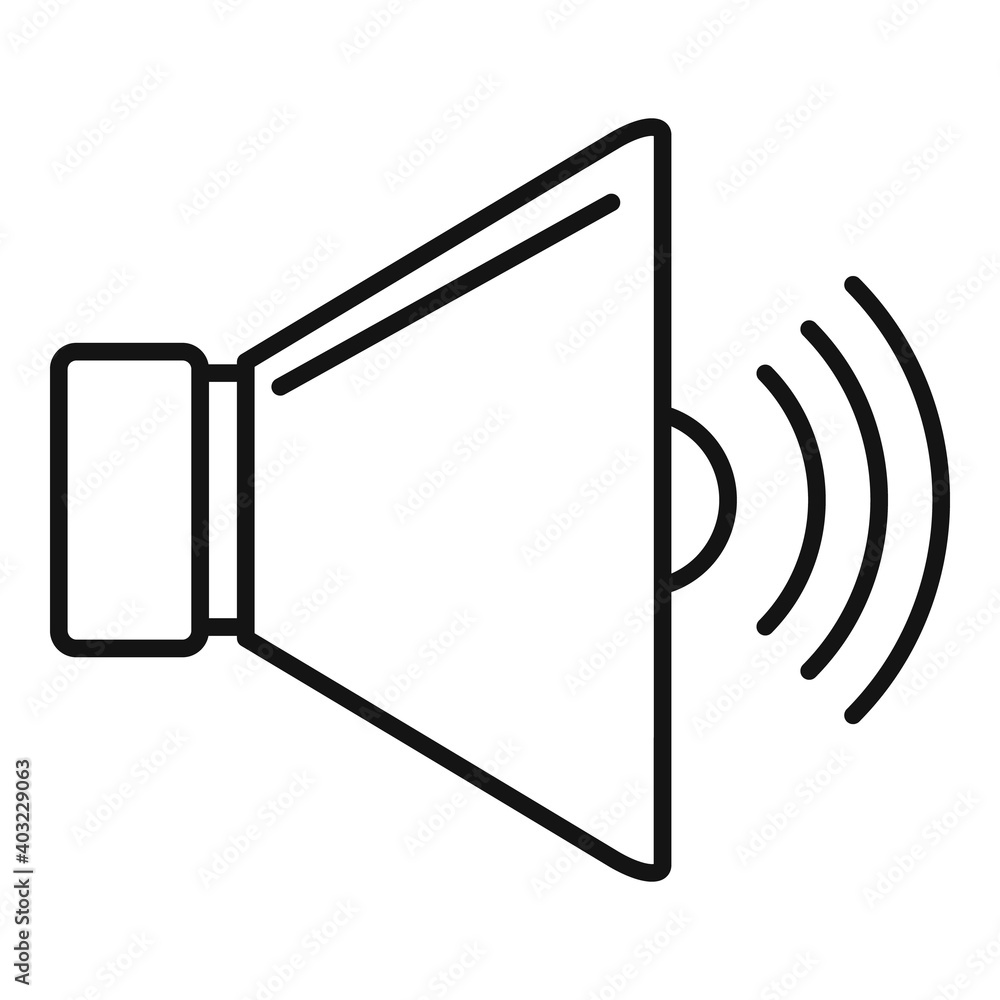 Poster speaker icon. outline speaker vector icon for web design isolated on white background