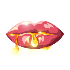 Vector lips in gradient style