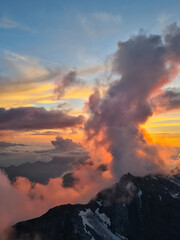sunset over the mountains