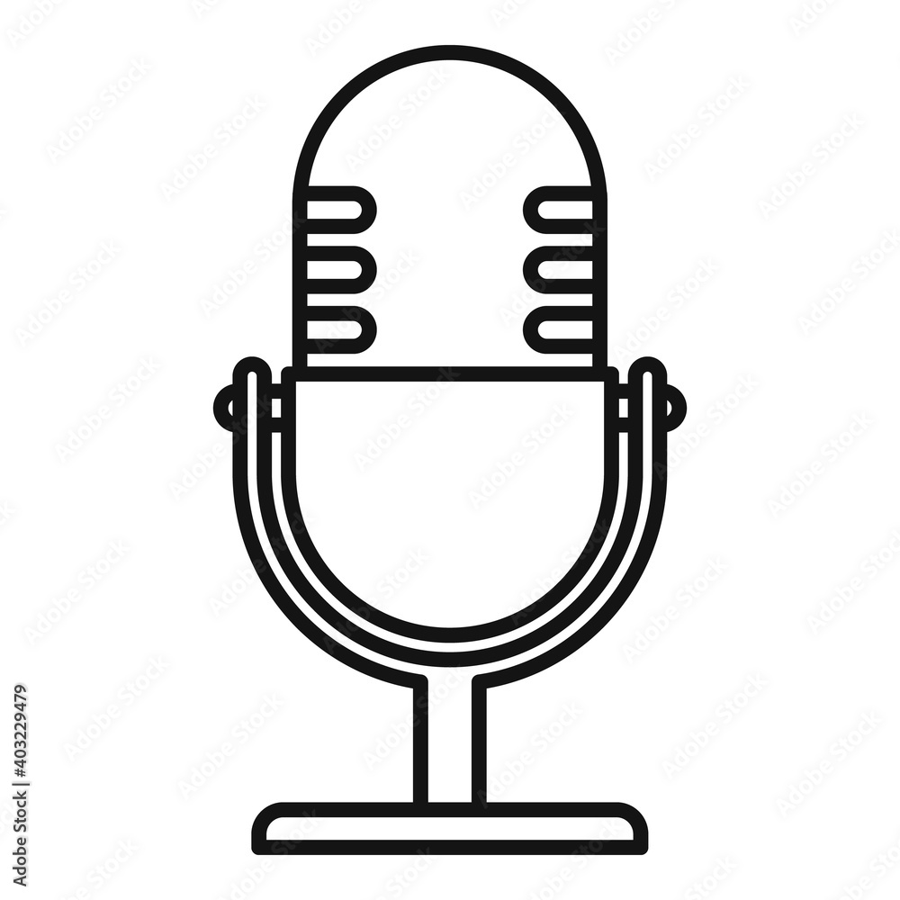 Poster studio microphone icon. outline studio microphone vector icon for web design isolated on white backg