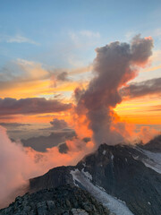 sunset in the mountains