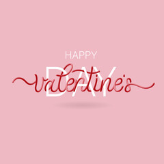 Happy Valentine's Day. 3D lettering inscription.