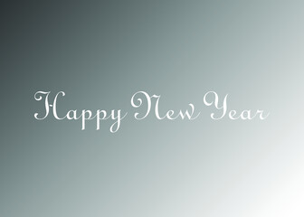gray background greeting card with happy new year inscription