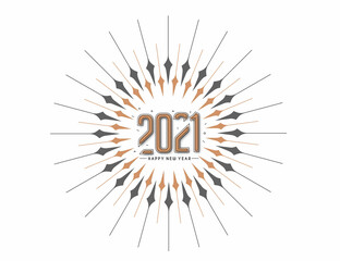 Happy New Year 2021 Text Typography Design Banner Poster, Vector illustration.