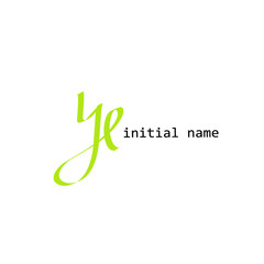 YE y e Initial handwriting creative fashion elegant design logo Sign Symbol template vector icon