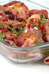 a grilled lamb meat with vegetables