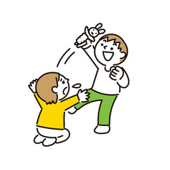 妹のオモチャを取り上げる兄