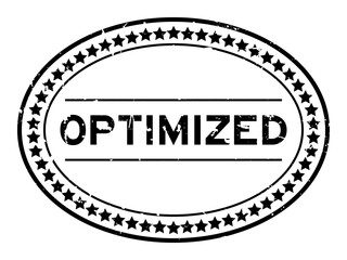 Grunge black optimized word oval rubber seal stamp on white background