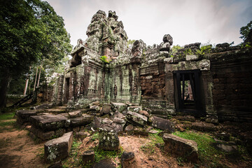 The ancient stone castle, the unfinished Tasom temple in Angkor Wat, Cambodia