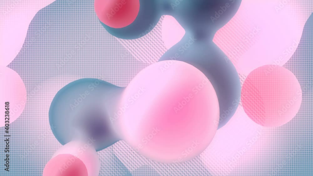 Poster 3d rendering seamless loop animation with fluid shape. abstract composition 4k