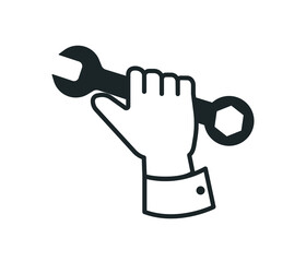 Wrench. Repair icon. Vector illustration design symbol and sign. Isolated on white background