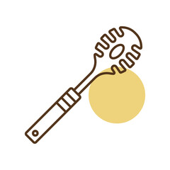 Kitchenware spaghetti spoon vector icon