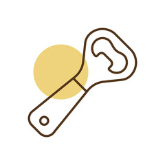 Close up of bottle opener vector icon