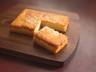 Traditional Salvadoran Cheese Sponge Cake Locally Known as Quesadilla