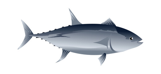 Tuna fish realistic style stock illustration
