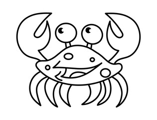 Crab character smiling with big claws on a white. stock illustration